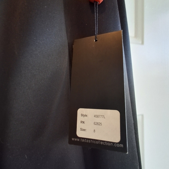 Tadashi Shoji Black Maxi Skirt Formal Evening  Cocktail A Line Long Sz 8 NWT - Picture 5 of 9